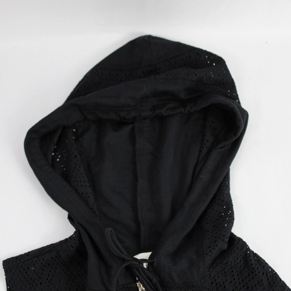 Dotti Sleeveless Black Full Zip Hoodie Women's Size M Shirt Top Pockets