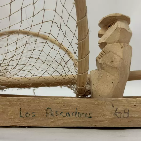 Vintage 1968 Janitzio Pátzcuaro Mexico Hand Carved Folk Art Fisherman Figurine