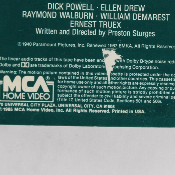 Christmas in July VHS 1985