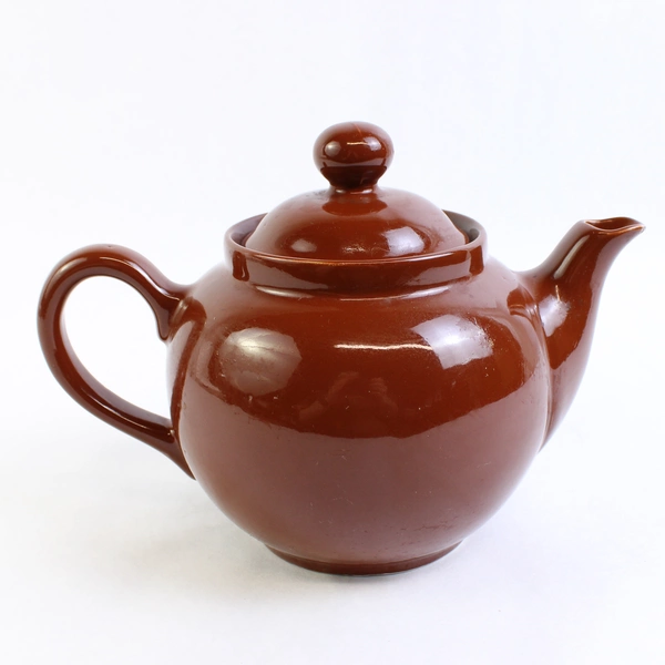 ACF Porcelain Brown Teapot With Lid Solid Color Ceramic Simple