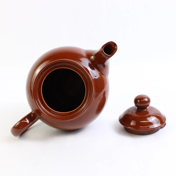 ACF Porcelain Brown Teapot With Lid Solid Color Ceramic Simple