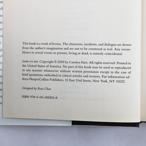 Dare to Die by Carolyn Hart A Death on Demand Mystery 2009 Hardcover Dust Jacket