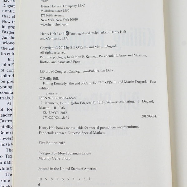 Killing Kennedy by Bill O'Reilly & Martin Dugard First Edition HC - Good