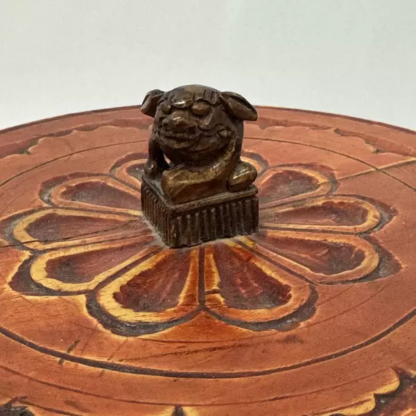 Antique Chinese Red Lacquered Rice Bucket With Lid For Repair