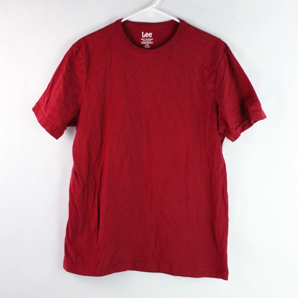 Lee Soft Washed Red Crew Neck Cotton T-Shirt Men's Size L - Good Condition