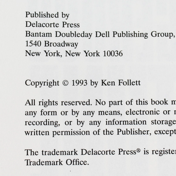 Ken Follett A Dangerous Fortune 1993 Hardcover Delacorte Press Dust Jacket