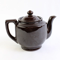 Unbranded Brown Ceramic Teapot With Lid Solid Color Octagon Simple Japan Made