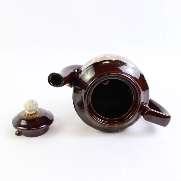 Unbranded Dark/Light Brown Ceramic Teapot w/ Lid Simple Made in Japan