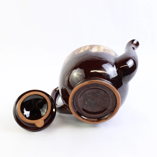 Unbranded Dark/Light Brown Ceramic Teapot w/ Lid Simple Made in Japan