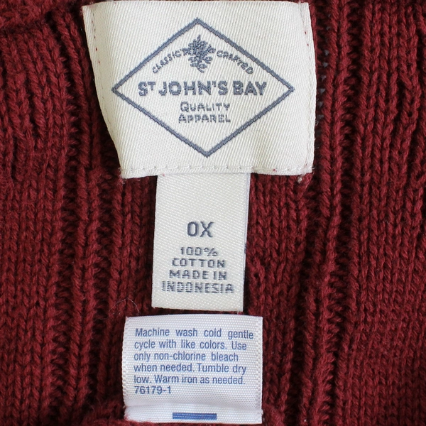 St. John's Bay Red Open-Front Knit Cardigan Women's Size 0X
