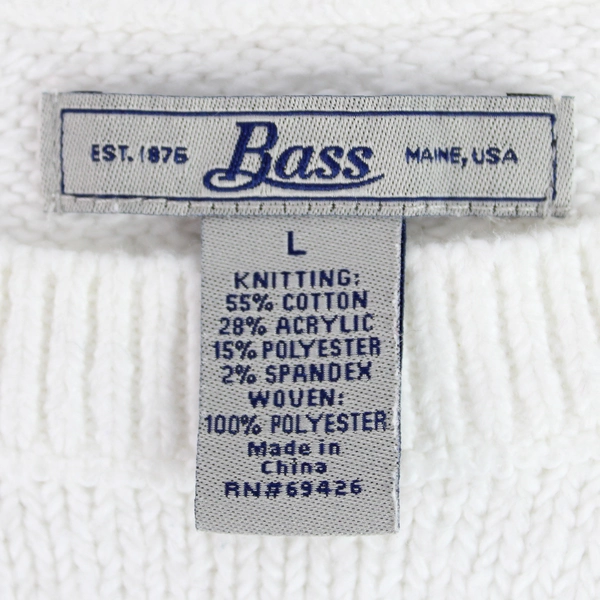 Bass Women's Large White Sheer Sleeve Knit Top - Pre-Owned with Pilling