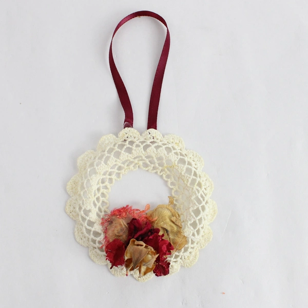 Lot of 10 Handmade White Starched Crocheted Christmas Ornaments