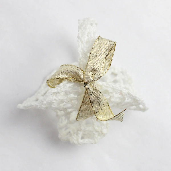 Lot of 10 Handmade White Starched Crocheted Christmas Ornaments