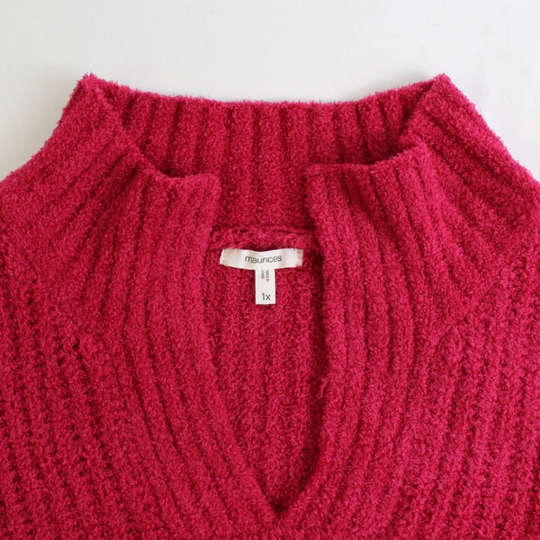 Maurices Hot Pink Soft Knit Sweater Women's Size 1X
