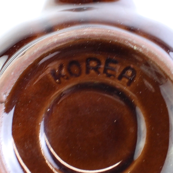 Unbranded Dark Brown Light Blue Ceramic Teapot With Lid Simple Korea Made