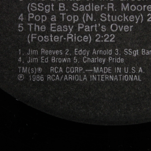 Best Of The 60's Vintage Various Artists Vinyl LP 1986 RCA