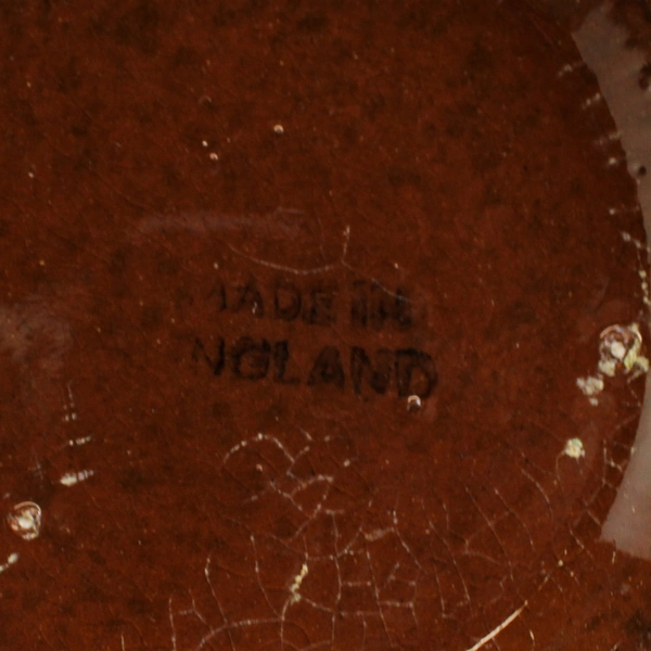 Unbranded Brown Green Cream Ceramic Teapot With Lid Simple England Made