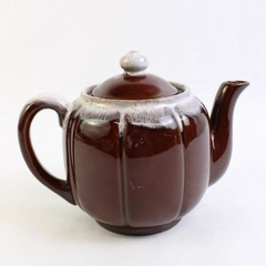 Unbranded Brown/WhiteCeramic Teapot W/ Lid Simple