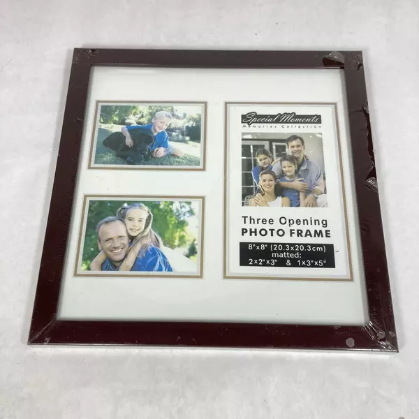 3 Special Moments Photo Frames Brown 8 x 8 Brown 4 x 6  And Gold 3.5 x 3.5 