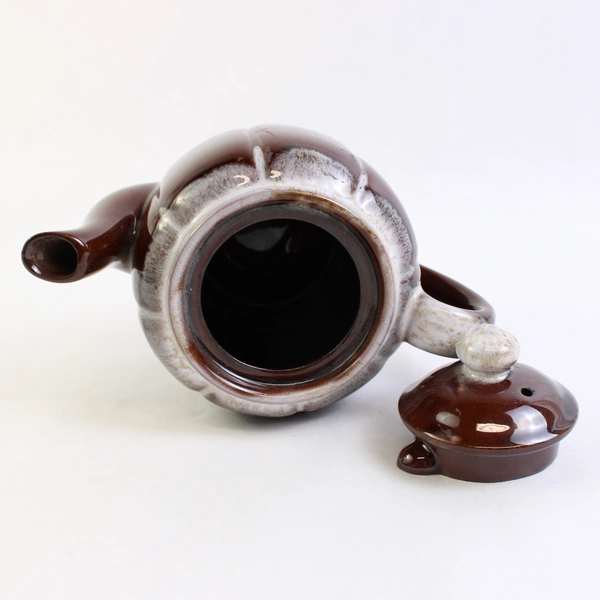 Unbranded Brown/WhiteCeramic Teapot W/ Lid Simple
