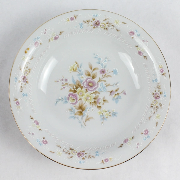 Lot of 7 Vintage Romance by Jamestown Flat Coupe Soup Bowl Fine China Gold Trim