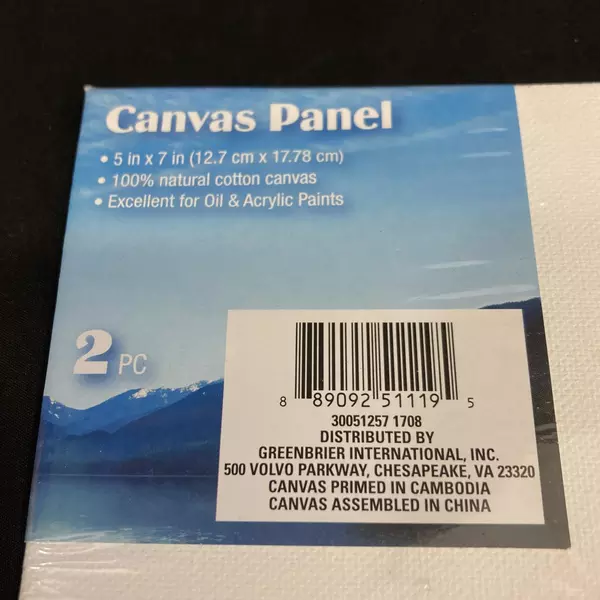 Lot of 3 Packages of 2 Greenbrier International 5 x 7 Canvas Panels For Painting