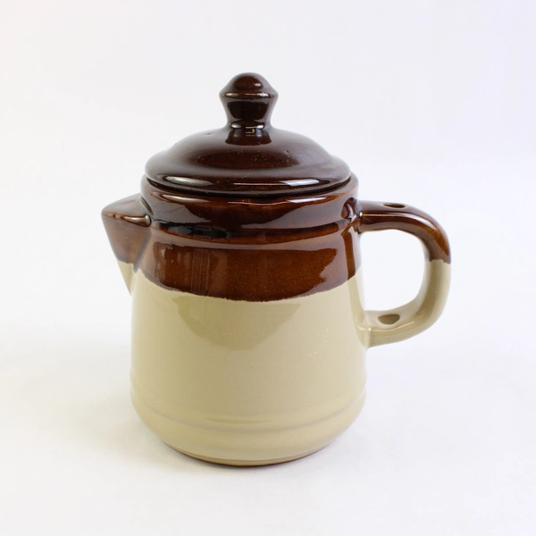 Unbranded Brown/Green Ceramic Decorative Teapot w/ Lid No Opening In Spout