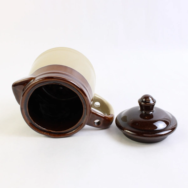 Unbranded Brown/Green Ceramic Decorative Teapot w/ Lid No Opening In Spout