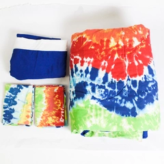 Lot of 4 Piece Multicolored Tie Dye Pattern Full Sized Bedding