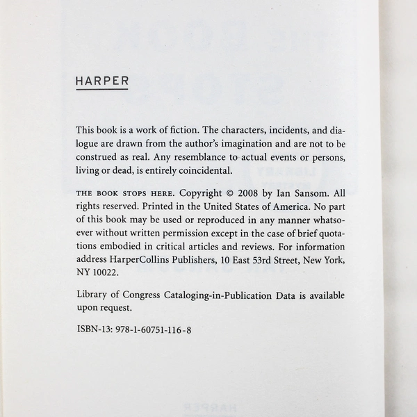 The Book Stops Here by Ian Sansom A Mobile Library Mystery 2008 Hardcover DJ