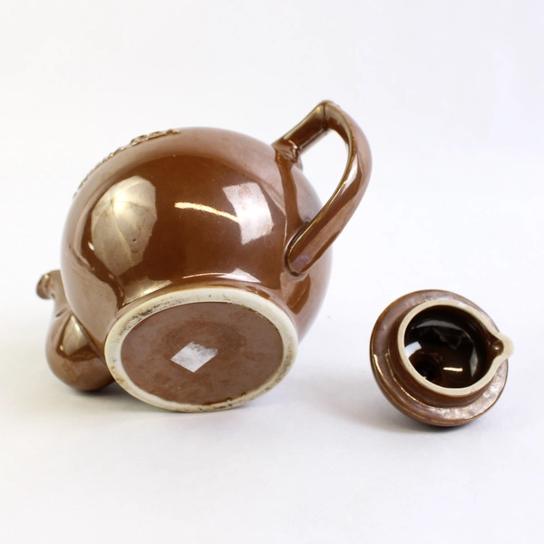 Corona Tea Iridescent Brown Ceramic Teapot With Lid Simple Small