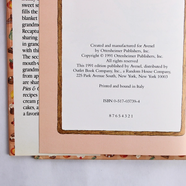 Grandmother's Pies & Cakes By Jane Fallon 1991 Hardcover Dust Jacket