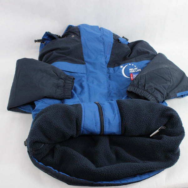 Port Authority Blue & Black Full-Zip Jacket Concealed Pockets Women's Medium