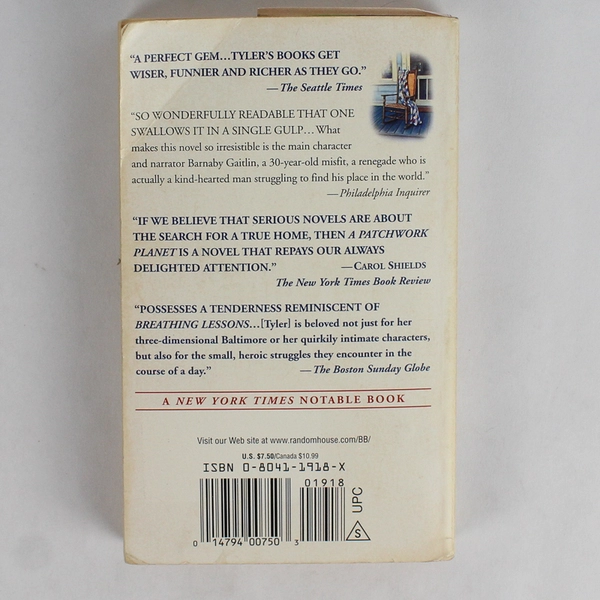 A Patchwork Planet by Anne Tyler 2001 Paperback