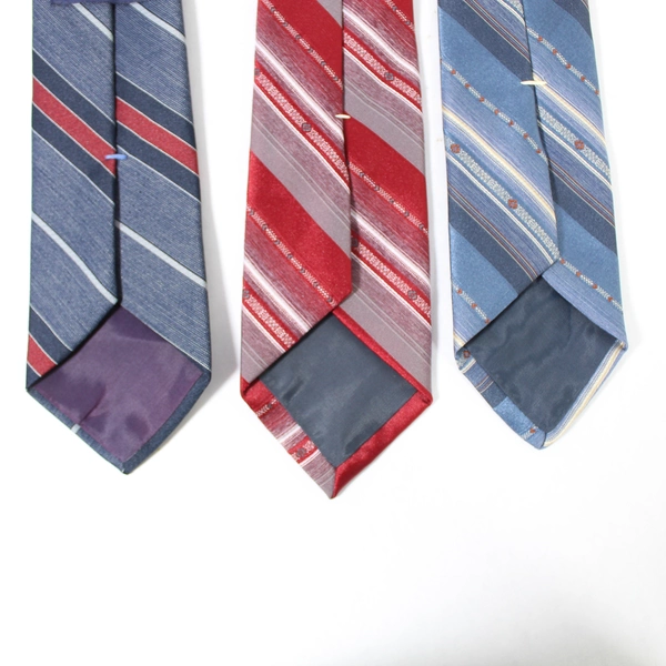Lot of 3 St Albans Men's Neck Ties Red Navy Gray Stripes Professional Work
