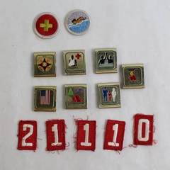 14 PC Lot Vintage Boy Scouts of America Patches and Metal Belt Merit Badges