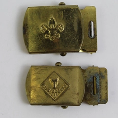 Lot of 2 Vintage Boy Scouts of America Cub Scouts Solid Brass Belt Buckles