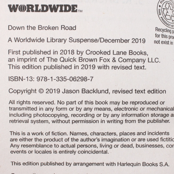 Lot of 2 Paperback Mystery Novels The Ice House Down The Broken Road