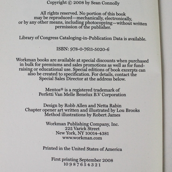 The Book of Totally Irresponsible Science by Sean Connolly 2008 Hardcover