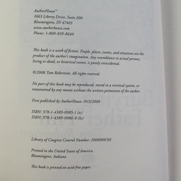 Burying Father Tim by Tom Robertson 2008 Paperback - Pre-Owned, Warping