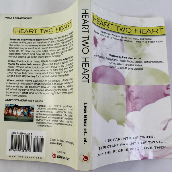 Heart Two Heart: Wisdom for Parents of Twins, 2005 iUniverse PB, Pre-owned
