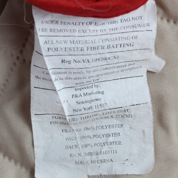 P&A Solid Red Love Seat Furniture Throw Cover 71" x 81"