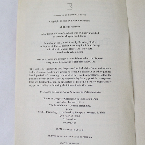 The Female Brain by Louann Brizendine M.D. - National Bestseller Paperback