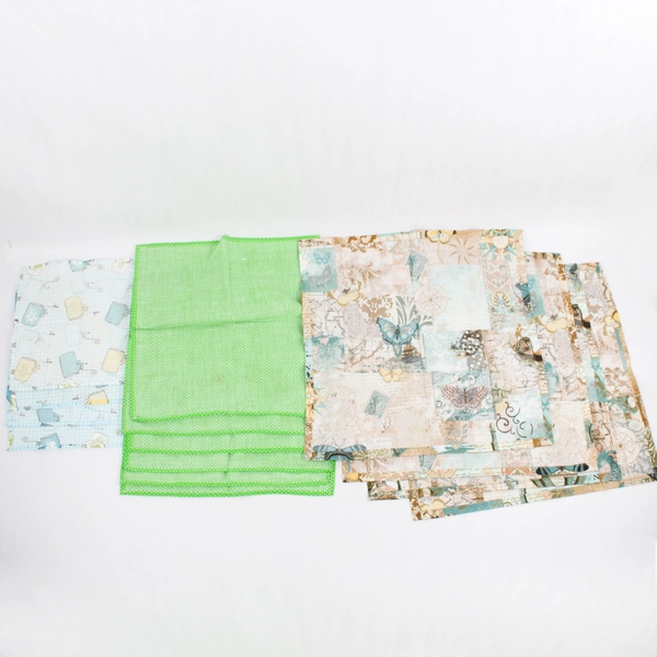 Lot of 14 Colorful Patterned Cloth Napkins Various Sizes