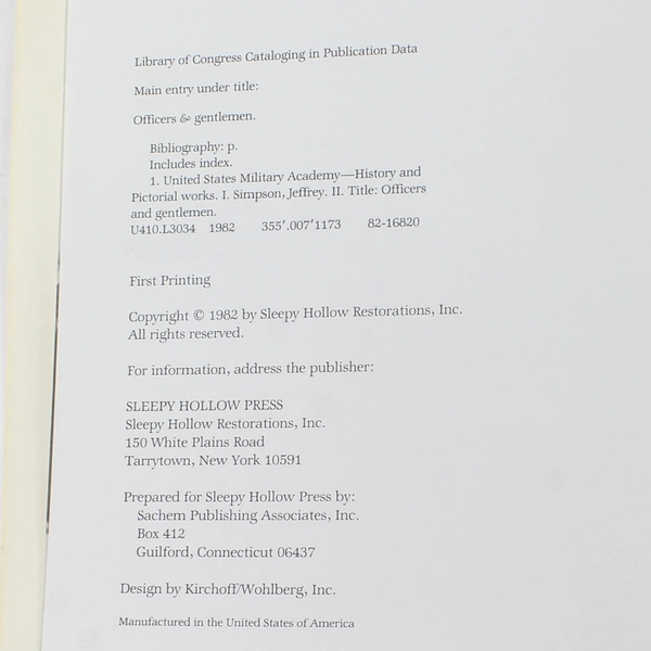 Officers and Gentlemen by Jeffrey Simpson Historic West Point Photography Book