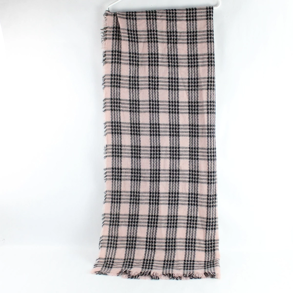 Lot of 2 Women's Scarves Pink Black Plaid From Old Navy & Soft Black White Plaid