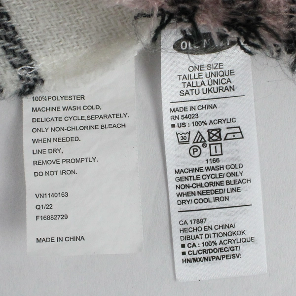 Lot of 2 Women's Scarves Pink Black Plaid From Old Navy & Soft Black White Plaid