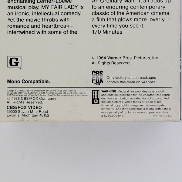 Box Set My Fair Lady 1986 VHS Tapes Audrey Hepburn