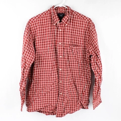 Structure Red Plaid Long-Sleeved Button-Down Shirt Men's Size Medium
