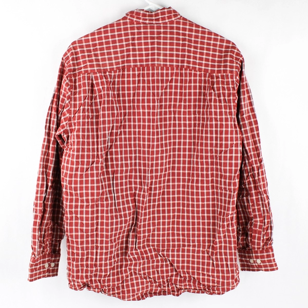Structure Red Plaid Long-Sleeved Button-Down Shirt Men's Size Medium